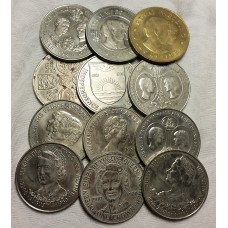 GREAT BRITAIN, EAST CARRIBEAN, ISLE OF MAN . CROWNS . 12 COINS